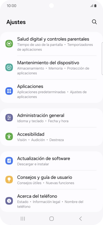 Pulsa Administración general.