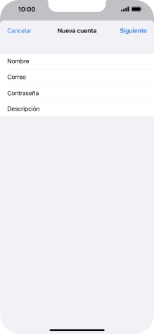 Pulsa Descripción e introduce el nombre de la cuenta de correo electrónico.
