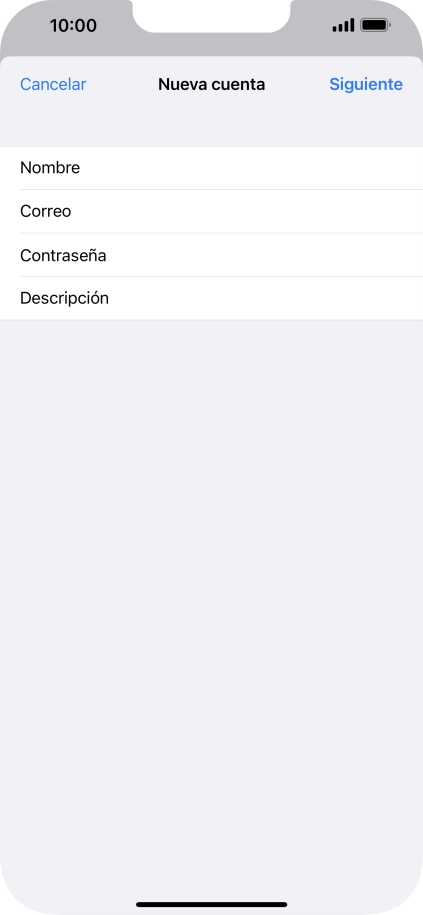 Pulsa Descripción e introduce el nombre de la cuenta de correo electrónico.