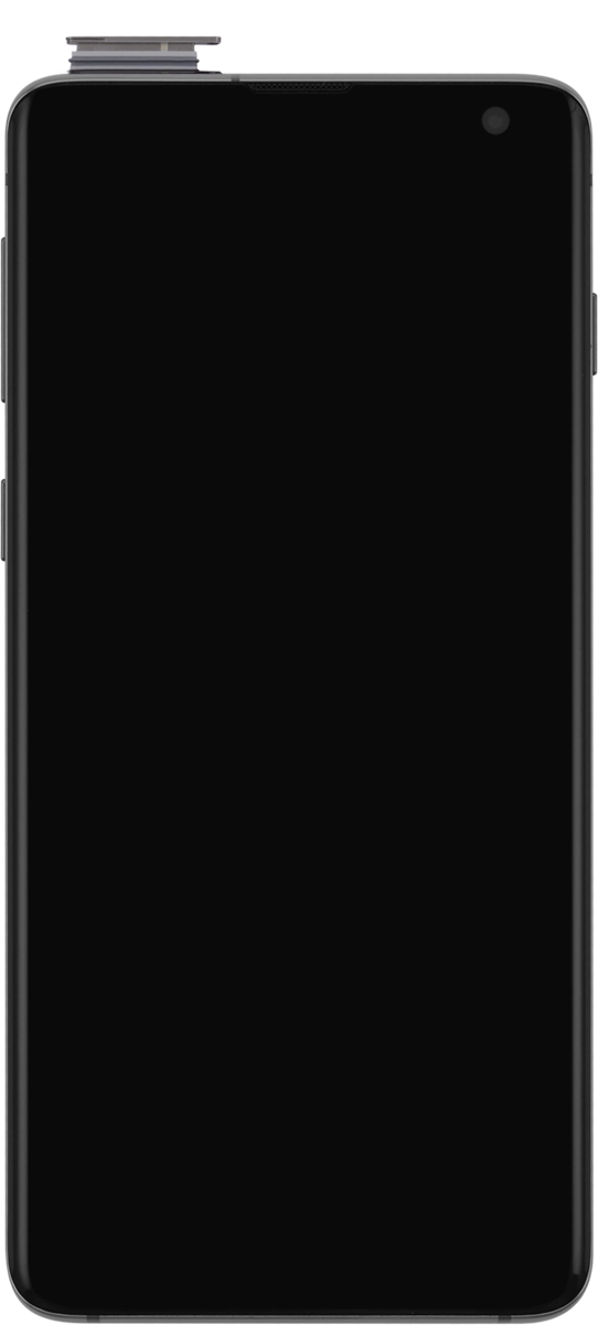 Retira el contenedor de tarjetas del teléfono.
