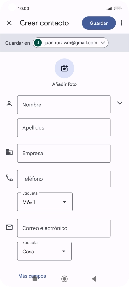 Pulsa la lista desplegable junto a 