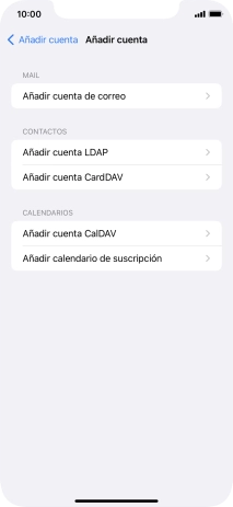 Pulsa Añadir cuenta de correo.