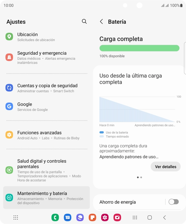 Pulsa Ahorro de energía.