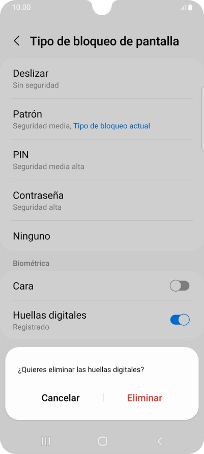 Pulsa Eliminar.