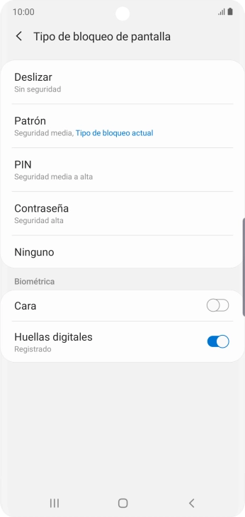 Pulsa Ninguno.