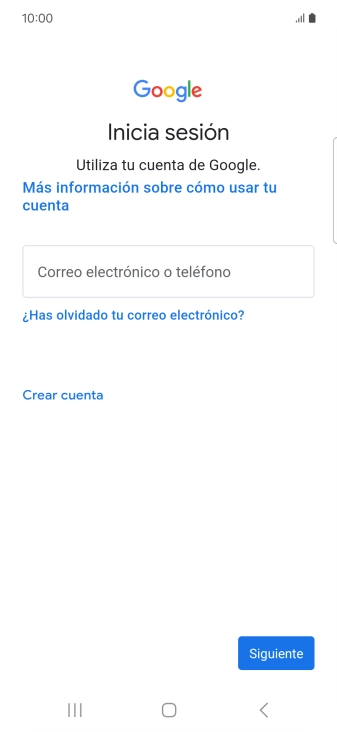 Si no tienes una cuenta de Google, pulsa Crear cuenta y sigue las indicaciones de la pantalla para ver cómo crear una cuenta nueva.