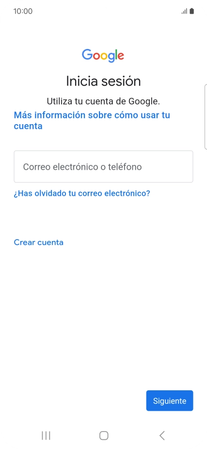 Si no tienes una cuenta de Google, pulsa Crear cuenta y sigue las indicaciones de la pantalla para ver cómo crear una cuenta nueva.