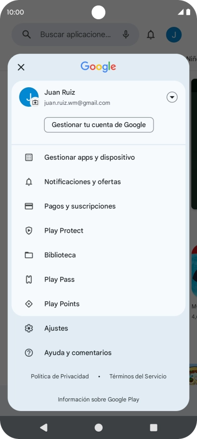 Pulsa Gestionar apps y dispositivo.