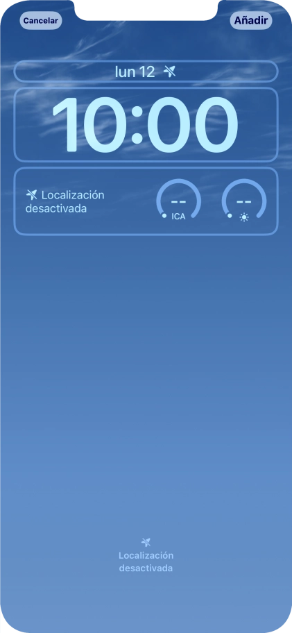 Si deseas personalizar la vista de la fecha en la pantalla de bloqueo, pulsa el widget de la fecha y sigue las indicaciones de la pantalla para seleccionar la vista de widgets deseada. Si deseas personalizar la vista de la fecha en la pantalla de bloqueo, pulsa el widget de la fecha y sigue las indicaciones de la pantalla para seleccionar la vista de widgets deseada.