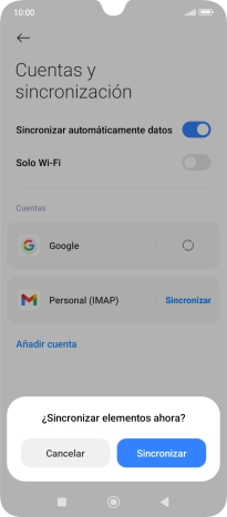 Si activas la función, pulsa Sincronizar.