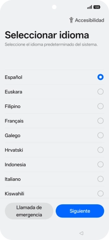 Pulsa el idioma deseado.