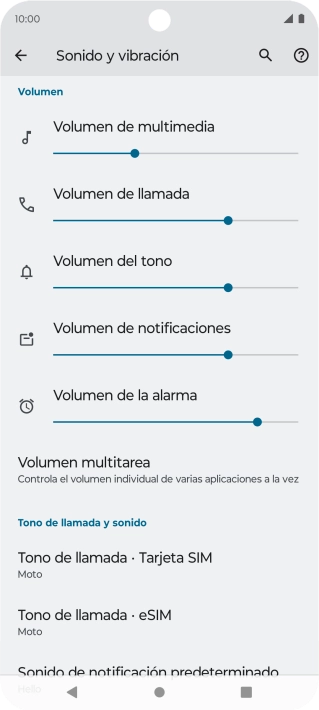 Pulsa Tono de llamada - Tarjeta SIM.