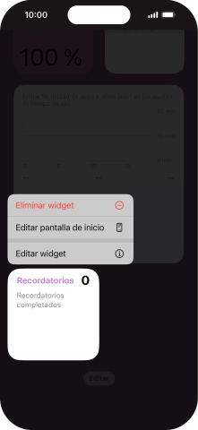 Pulsa Eliminar widget.