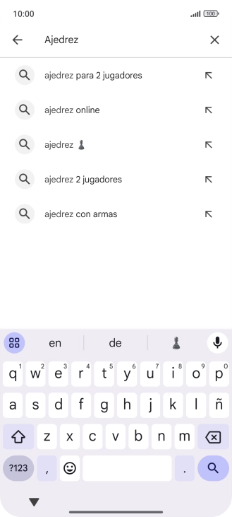 Introduce el nombre del tema o de la app y pulsa el icono de búsqueda.