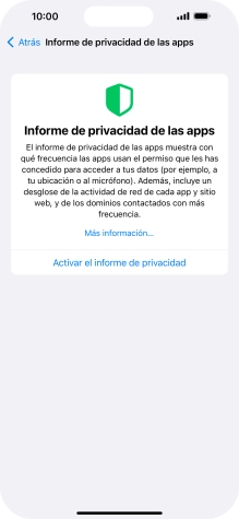 Pulsa Activar el informe de privacidad para activar la función.