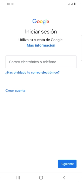 Si no tienes una cuenta de Google, pulsa Crear cuenta y sigue las indicaciones de la pantalla para ver cómo crear una cuenta nueva.