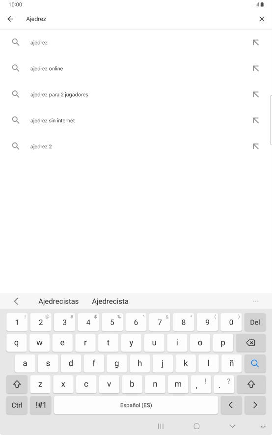 Introduce el nombre del tema o de la app y pulsa el icono de búsqueda.