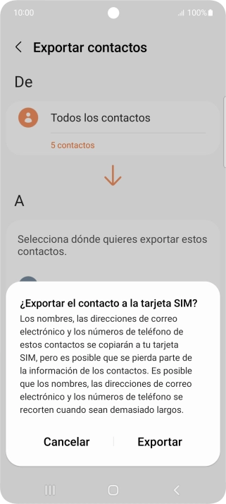 Pulsa Exportar.