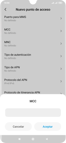 Introduce 214 y pulsa Aceptar.