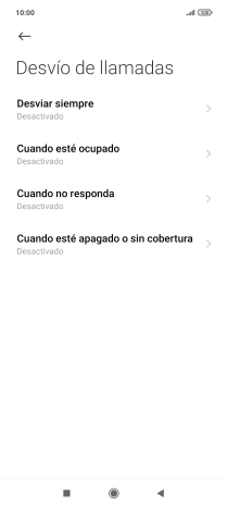Pulsa el tipo de desvío deseado.