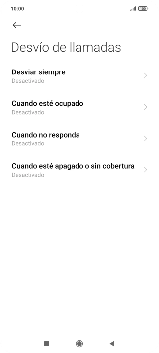 Pulsa el tipo de desvío deseado.