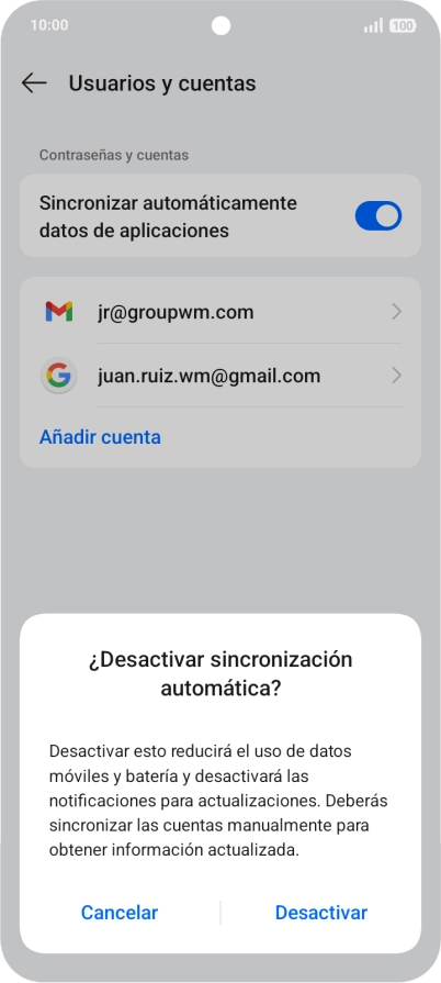 Pulsa Desactivar.