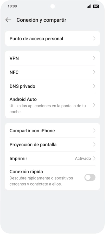 Pulsa Punto de acceso personal.