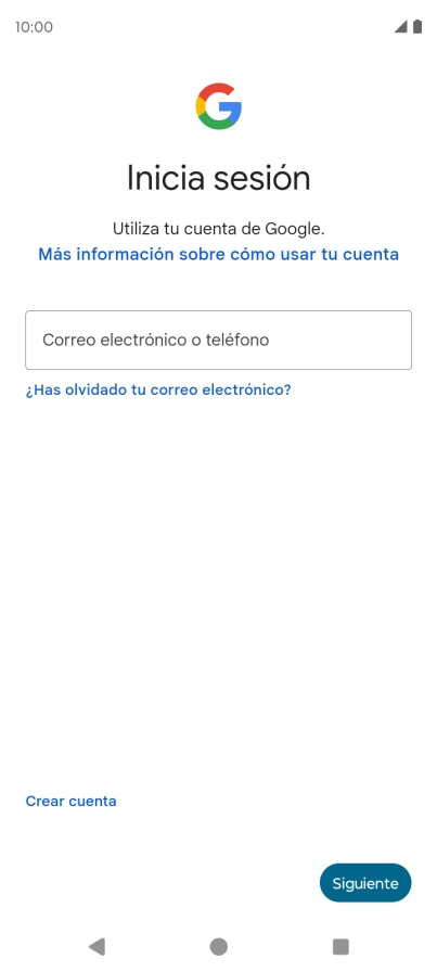 Si no tienes una cuenta de Google, pulsa Crear cuenta y sigue las indicaciones de la pantalla para ver cómo crear una cuenta nueva.