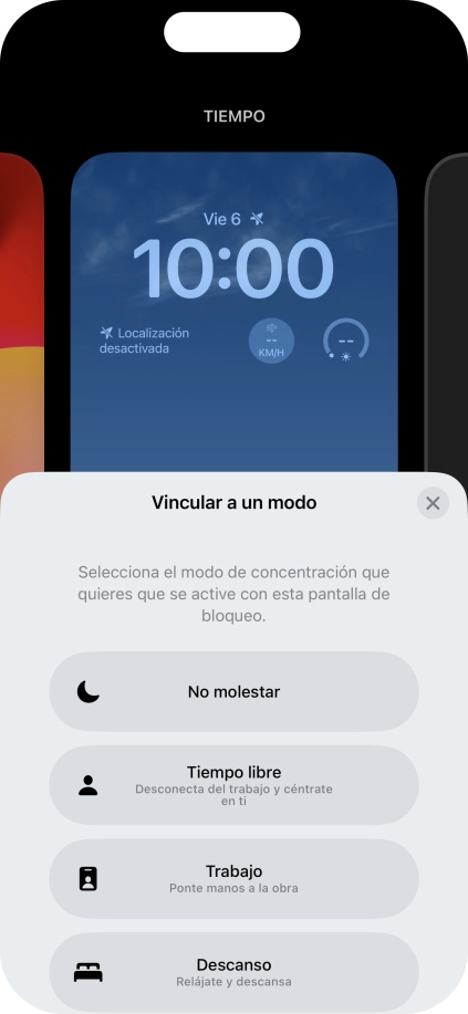 Pulsa un modo de concentración.