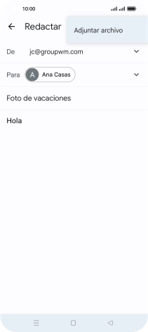 Pulsa Adjuntar archivo y desplázate a la carpeta deseada.