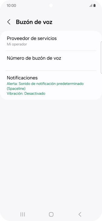 Pulsa Número de buzón de voz. Pulsa Número de buzón de voz.