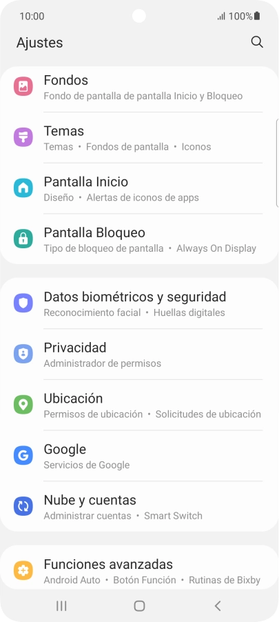 Pulsa Nube y cuentas.
