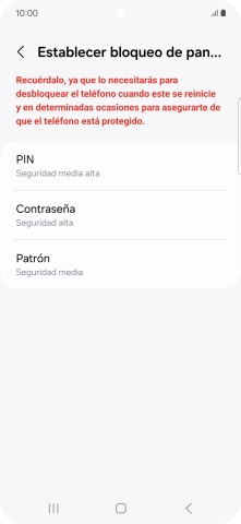 Pulsa el código de seguridad deseado y sigue las indicaciones de la pantalla para crear un código de seguridad del teléfono adicional. Pulsa el código de seguridad deseado y sigue las indicaciones de la pantalla para crear un código de seguridad del teléfono adicional.