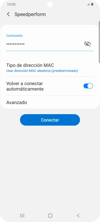Introduce la contraseña de la red wifi y pulsa Conectar.