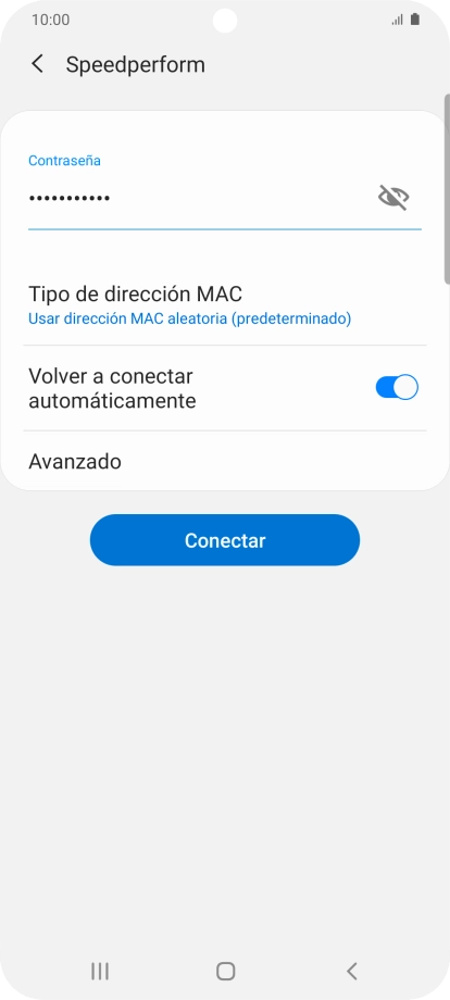 Introduce la contraseña de la red wifi y pulsa Conectar.