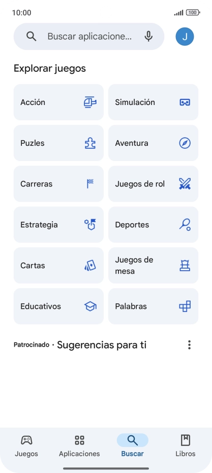 Pulsa en el campo de búsqueda.