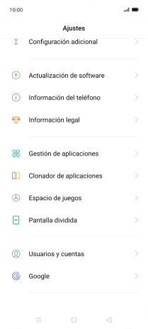 Pulsa Usuarios y cuentas.