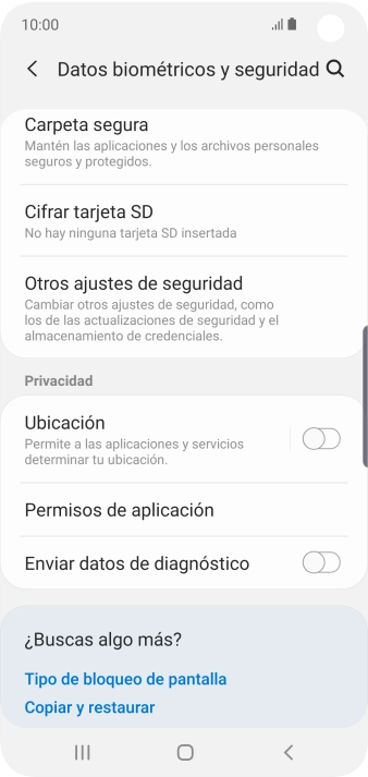 Pulsa Otros ajustes de seguridad.