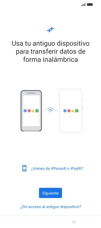 Sigue las indicaciones de la pantalla para transferir contenido desde otro teléfono.
