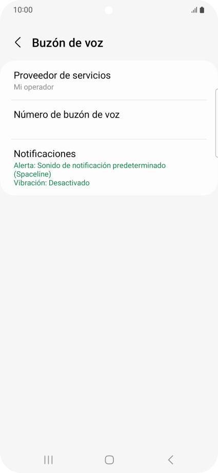 Pulsa Número de buzón de voz. Pulsa Número de buzón de voz.