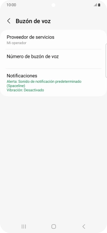 Pulsa Número de buzón de voz. Pulsa Número de buzón de voz.