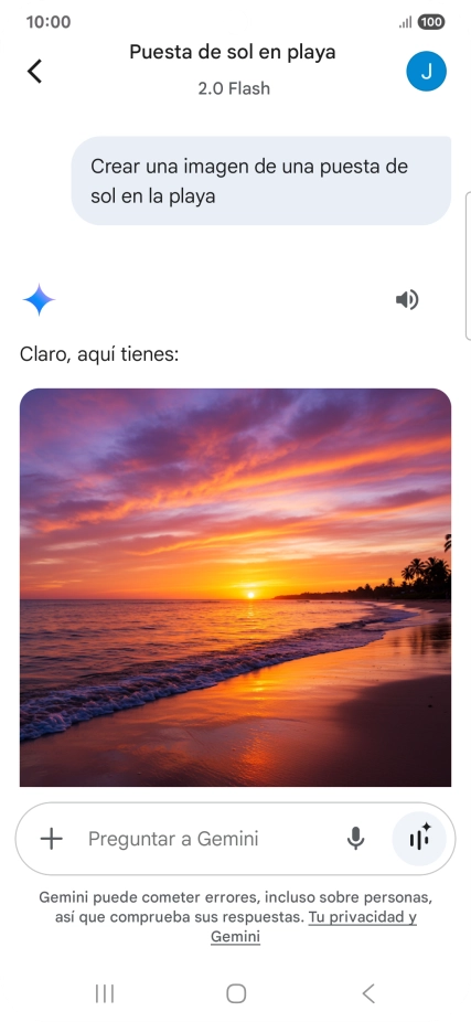 También puedes pedir a Gemini que genere una fotografía partiendo de tu descripción.