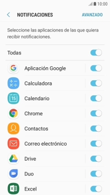 Pulsa el indicador junto a la app deseada para activar o desactivar la función. Pulsa el indicador junto a la app deseada para activar o desactivar la función.