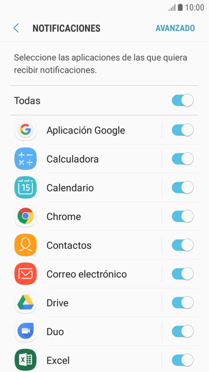 Pulsa el indicador junto a la app deseada para activar o desactivar la función. Pulsa el indicador junto a la app deseada para activar o desactivar la función.