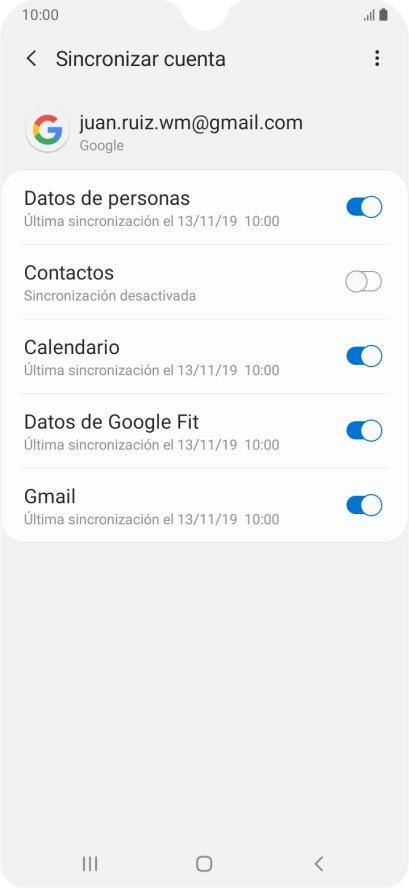 Pulsa el indicador junto a 