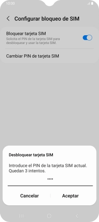 Introduce tu código PIN y pulsa Aceptar.
