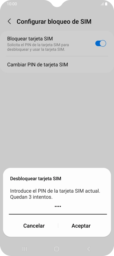 Introduce tu código PIN y pulsa Aceptar.