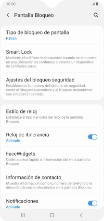 Pulsa Tipo de bloqueo de pantalla e introduce el código de seguridad actual.
