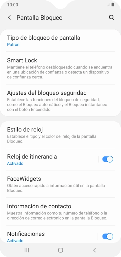 Pulsa Tipo de bloqueo de pantalla e introduce el código de seguridad actual.