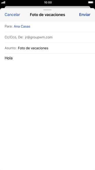 Pulsa en el campo de escritura durante unos instantes hasta que aparezca un menú emergente en la pantalla.